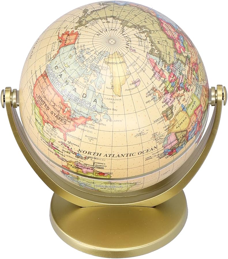 Rotating World Globe Map Desktop Ornament English Edition Geography Teaching Tool - Image 2